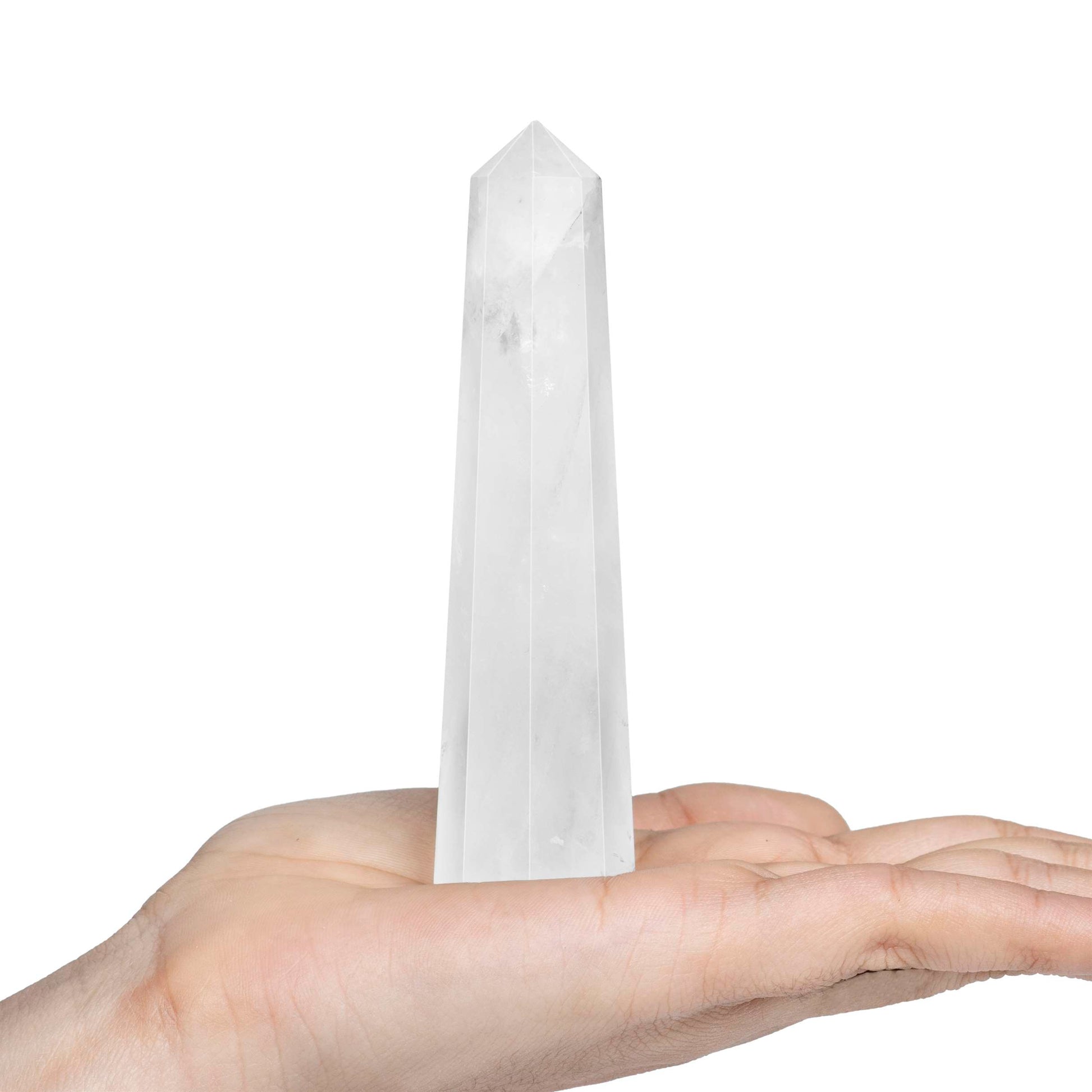 Clear Quartz Healing Crystal Wand - For Manifestation, Massage, and Clarity - TheIndianHand