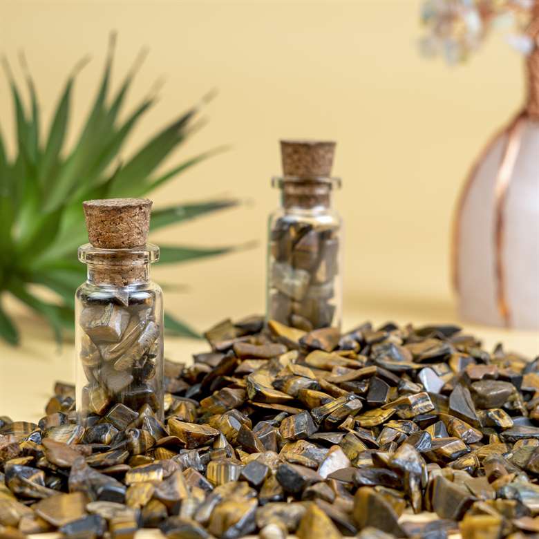 Tiger Eye Crystal Chips Stone - TheIndianHand