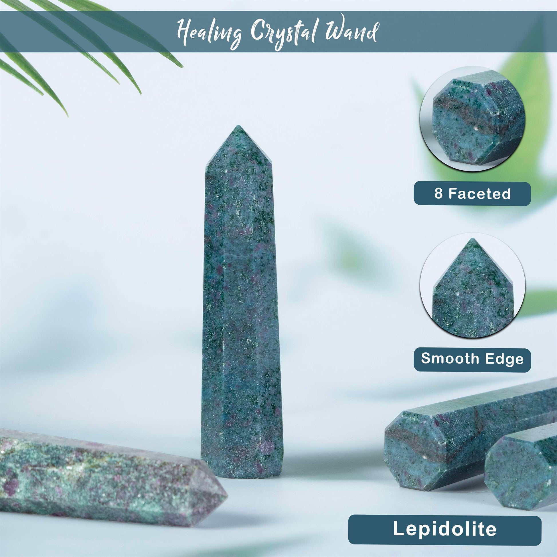 Ruby Zoisite Healing Crystal Wand - For Manifestation, Massage, and Heart Chakra Healing - TheIndianHand