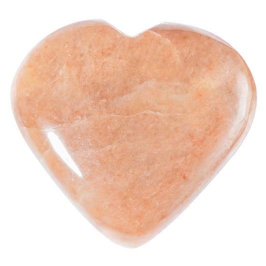 Peach Moonstone Crystal Heart Shape Stone - Emotional Healing and Love - TheIndianHand
