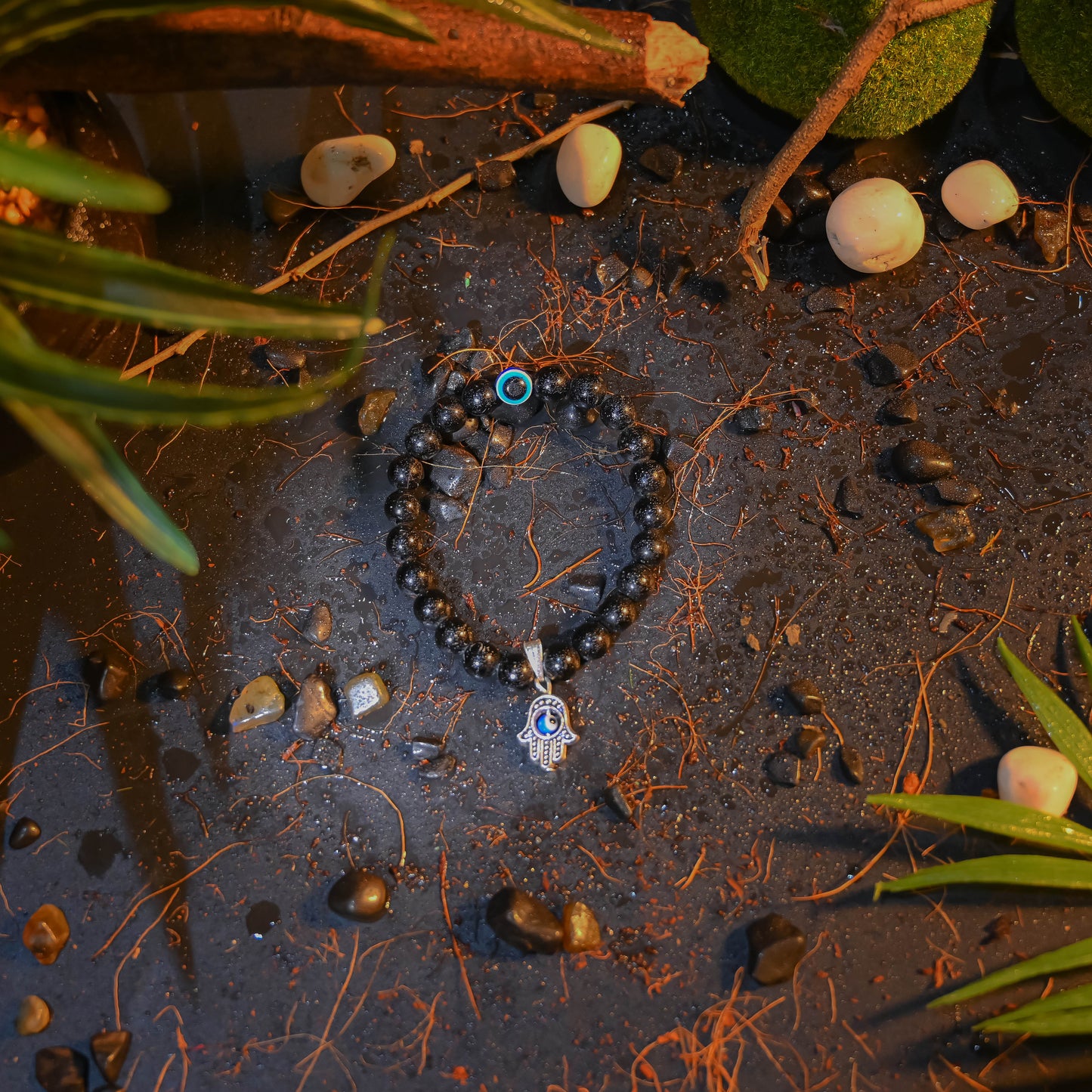 Black Obsidian Crystal Bracelet โ For Protection, Strength & Energy Cleansing