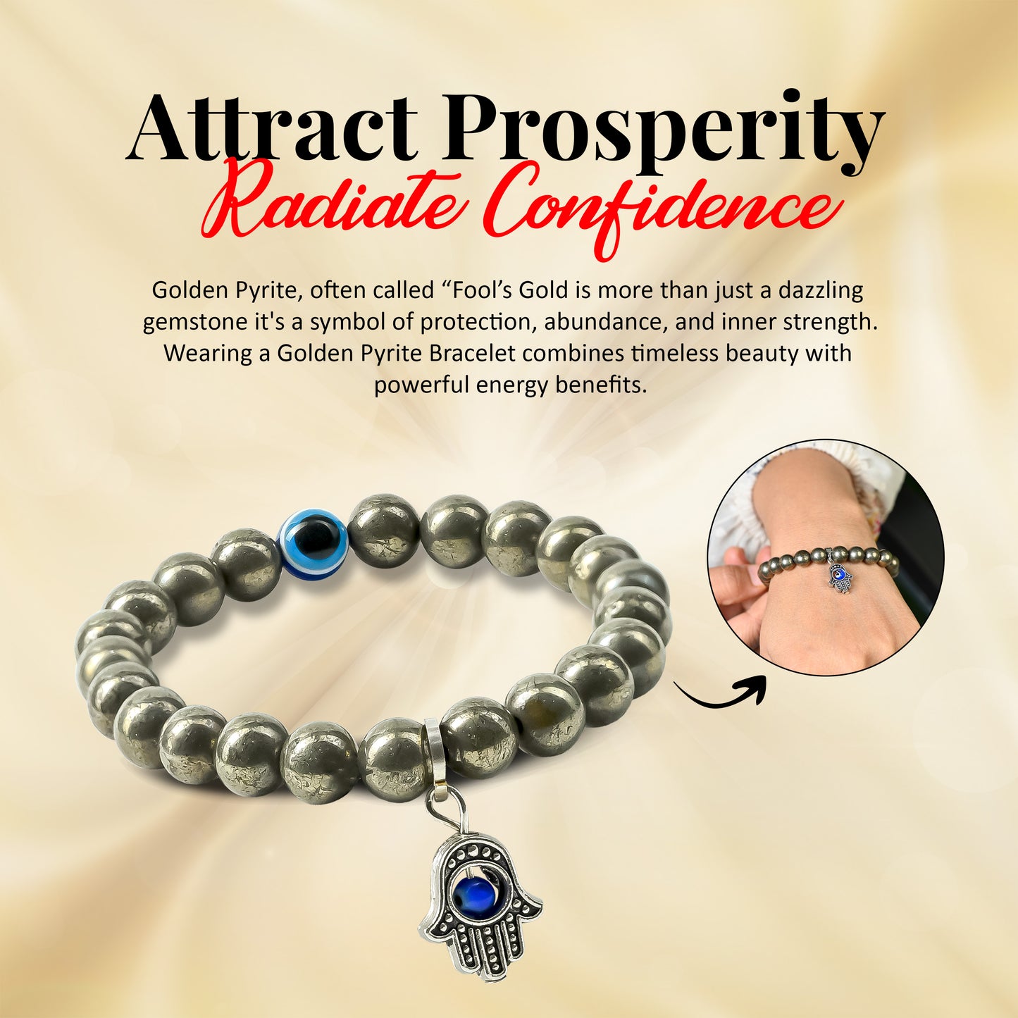 Pyrite Money Magnet Bracelet Combo – Free Pyrite Cluster Worth ₹499