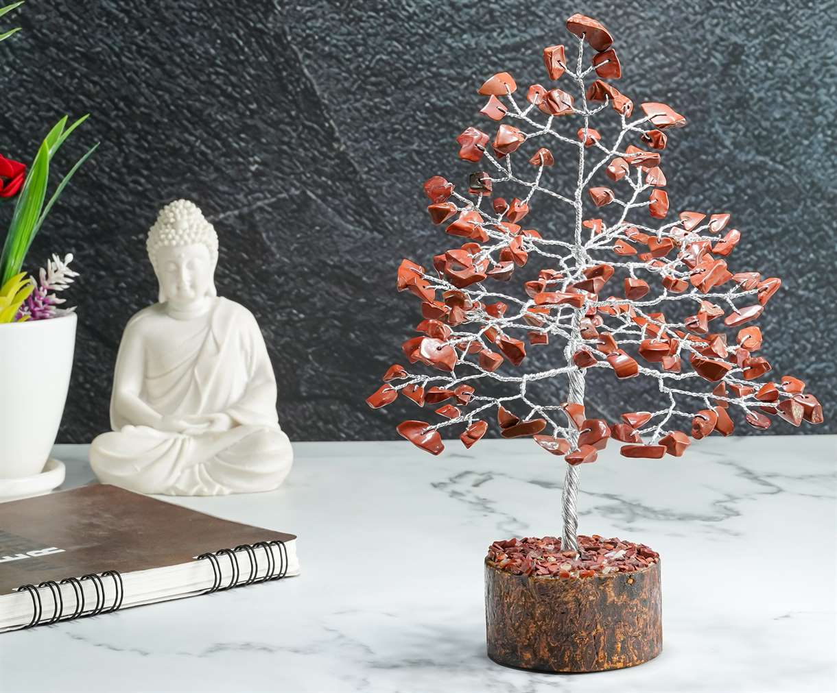 Red Jasper Crystal Tree of Life - TheIndianHand