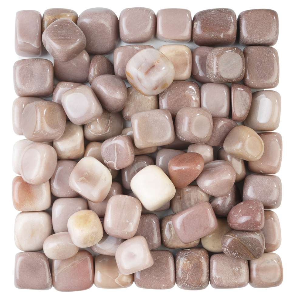 Pink agate tumbled stones - TheIndianHand
