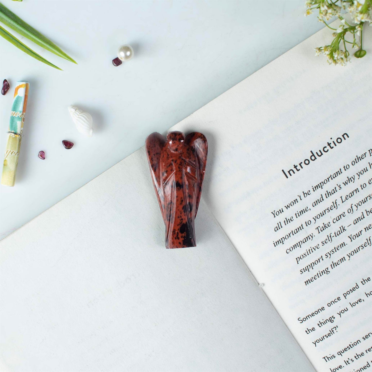 Mahogany Obsidian Guardian Angel for Peace and Love - TheIndianHand