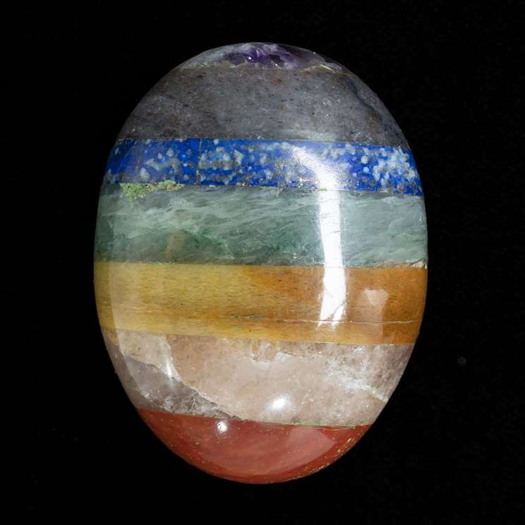 7 Chakra Crystal Palmstone (Chakra Balancing, Spiritual Alignment) - TheIndianHand