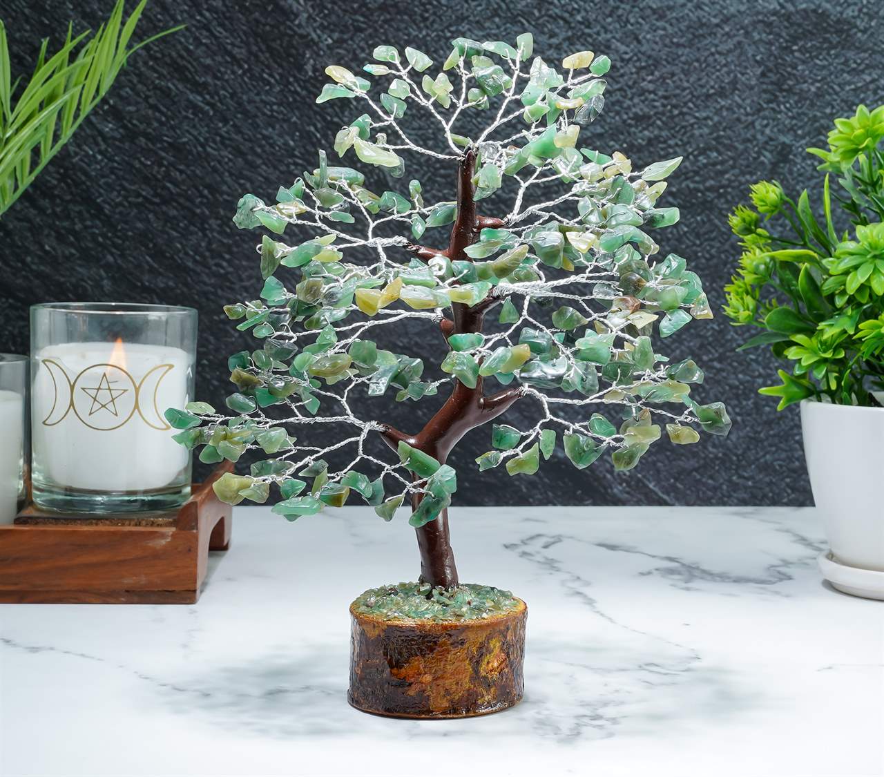 Green Aventurine Gemstone Tree - TheIndianHand