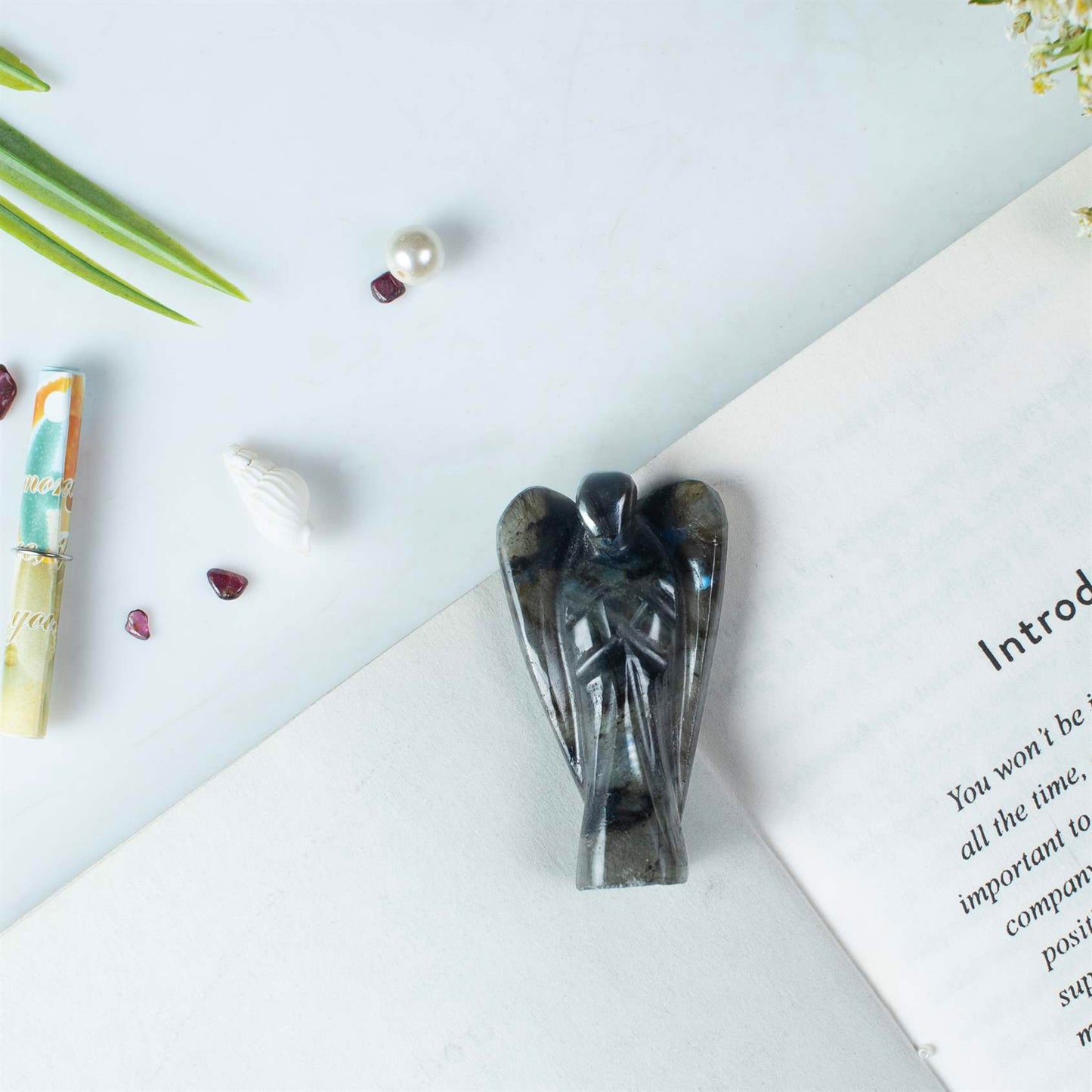 Labradorite Guardian Angel Figurine for Positive Energy - TheIndianHand