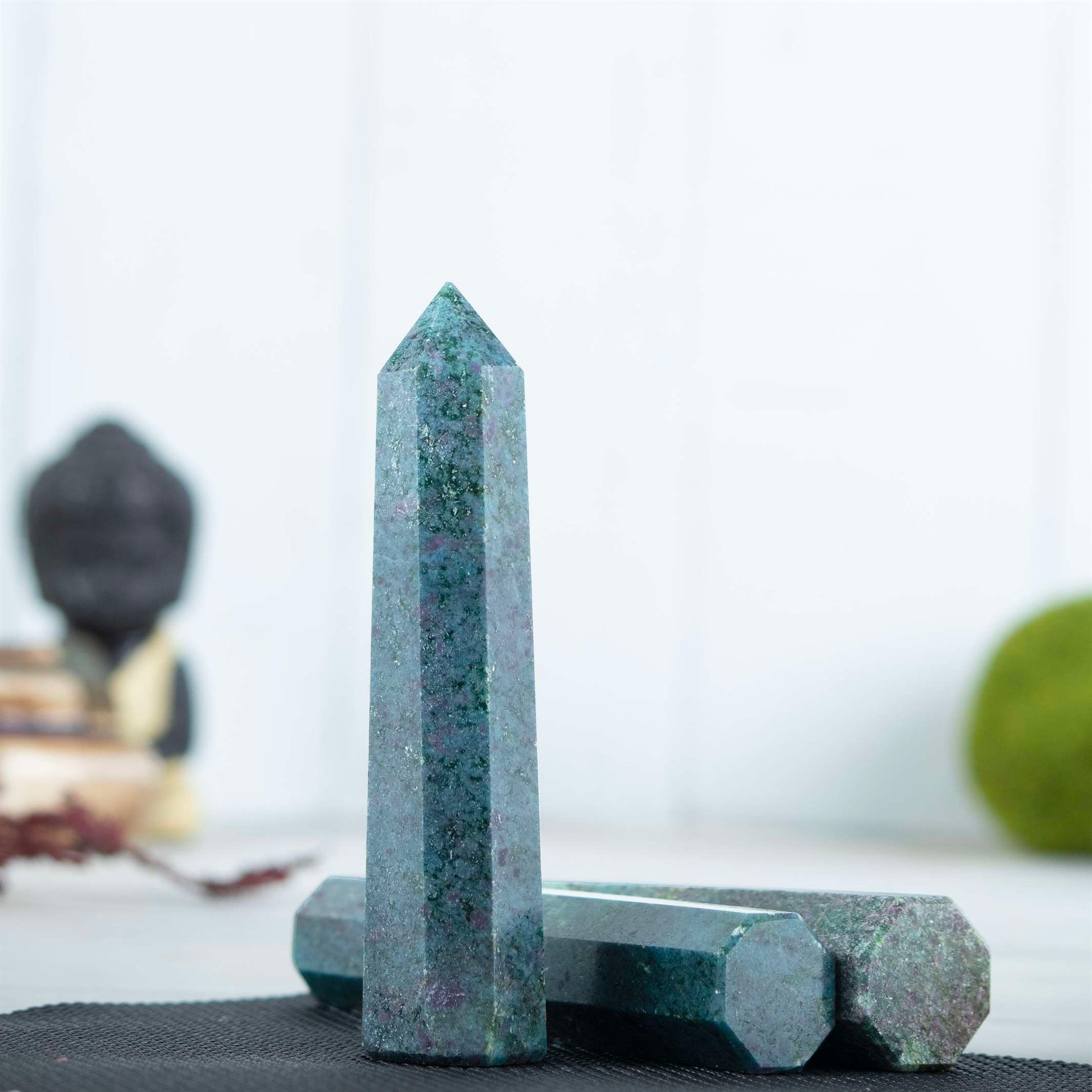 Ruby Zoisite Healing Crystal Wand - For Manifestation, Massage, and Heart Chakra Healing - TheIndianHand