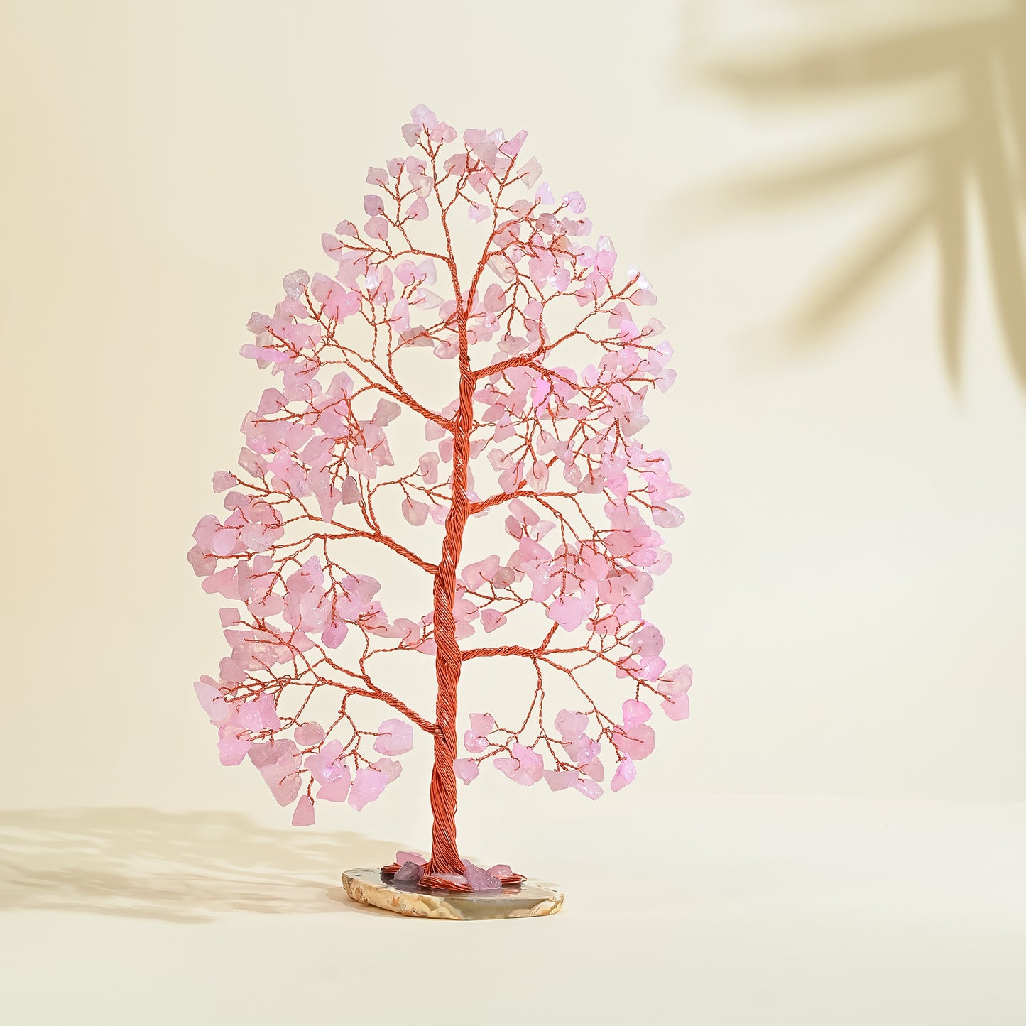 Rose Quartz Crystal Tree with Geode Agate Base – Perfect Gift for Relationships & Positive Energy