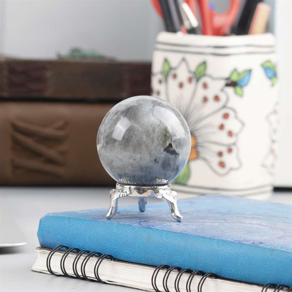 Purple Labradorite Crystal Sphere Ball - Magic and Protection - TheIndianHand