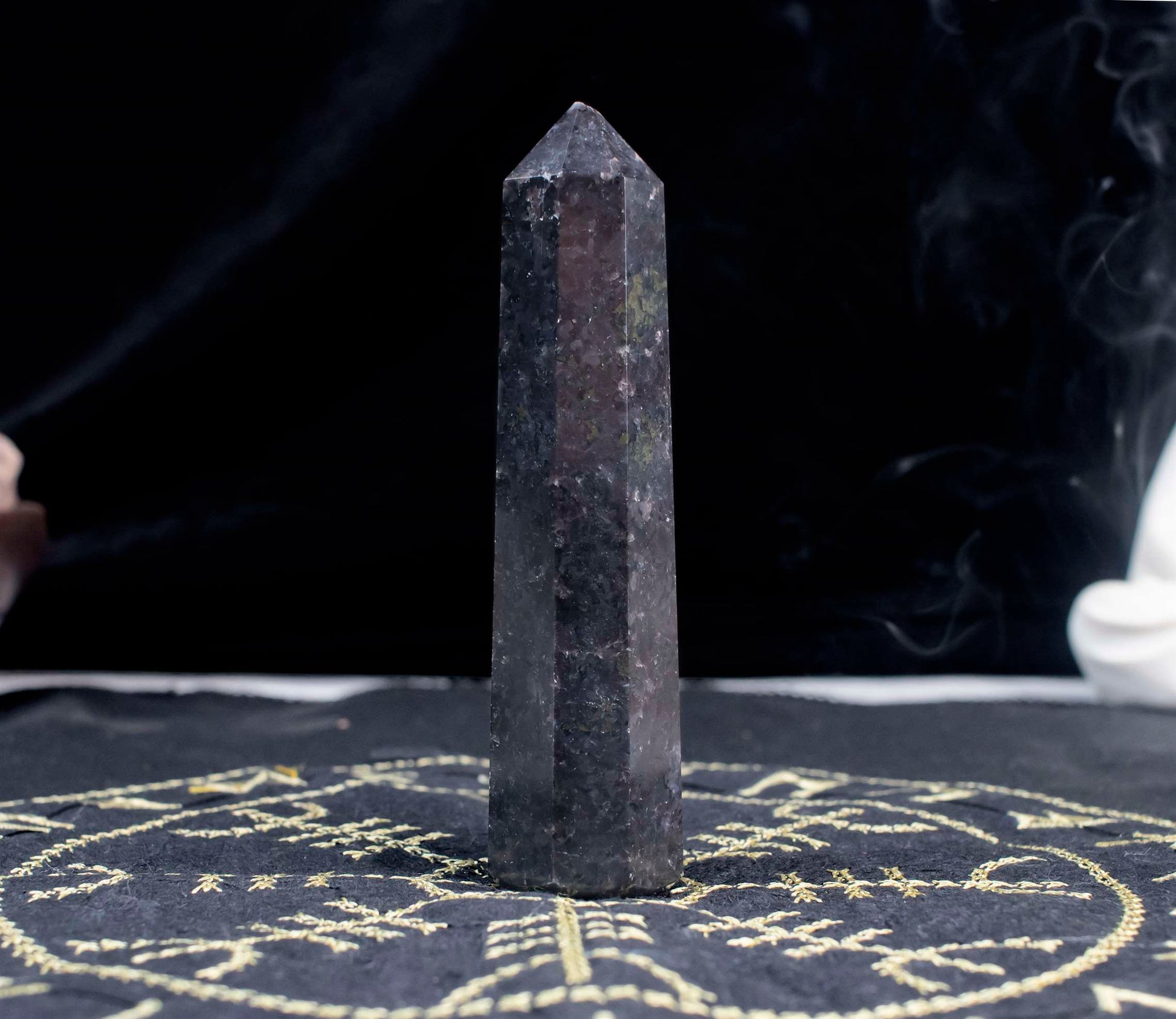 Indigo Gabbro Healing Crystal Wand - For Manifestation, Massage, and Inner Harmony - TheIndianHand
