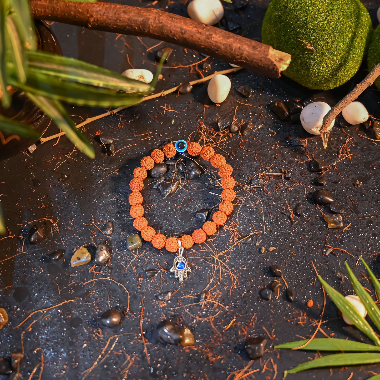 Rudraksha Crystal Bracelet – Attract Calmness, Strength & Good Luck