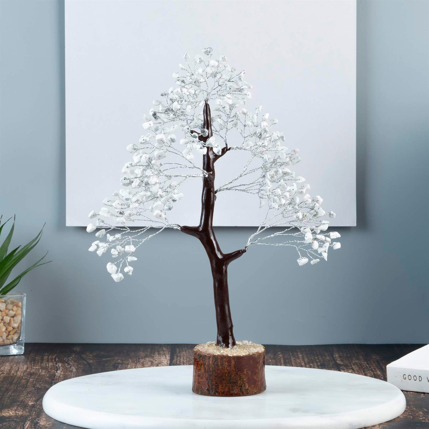 Howlite Crystal Tree of Life - Handmade Gemstone Tree - TheIndianHand