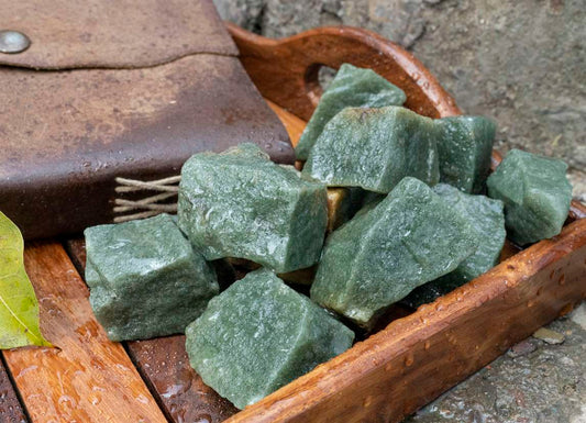 Green Aventurine Rough/Raw Natural Crystal for Tumbling Chakra Balancing - TheIndianHand