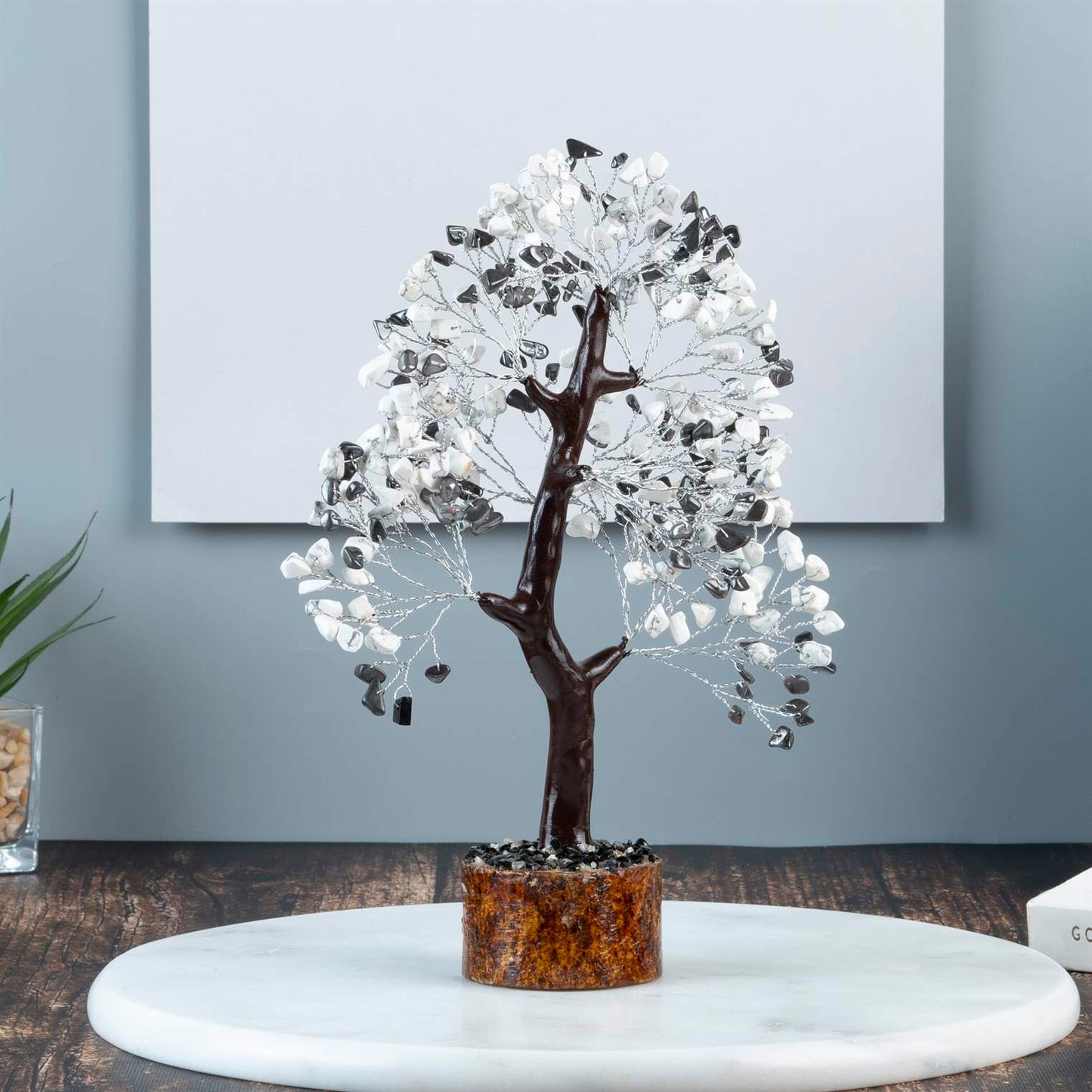 Hematite & Howlite Crystal Tree of Life - TheIndianHand