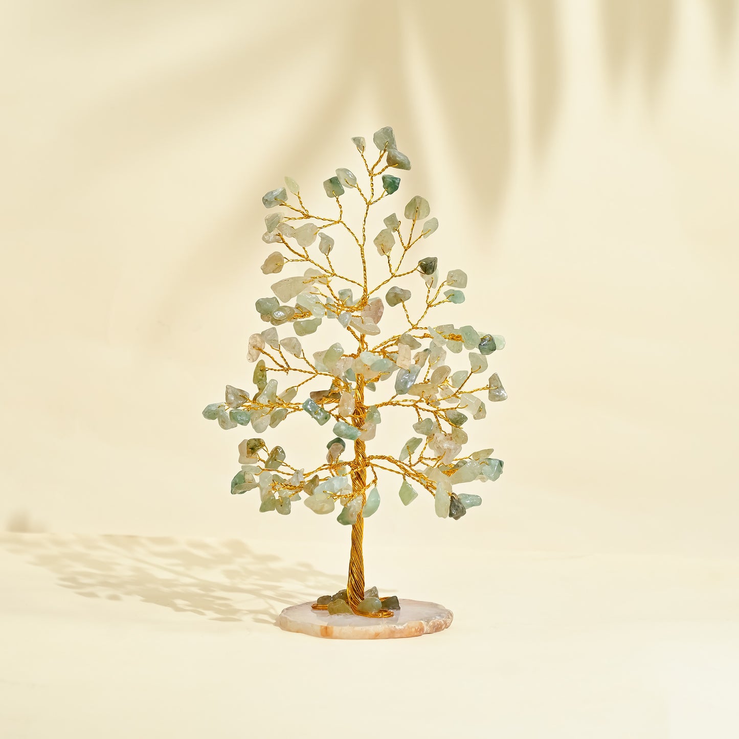 Green Jade Chakra Crystal Tree with Geode Agate Base -for Business Growth & Abundance