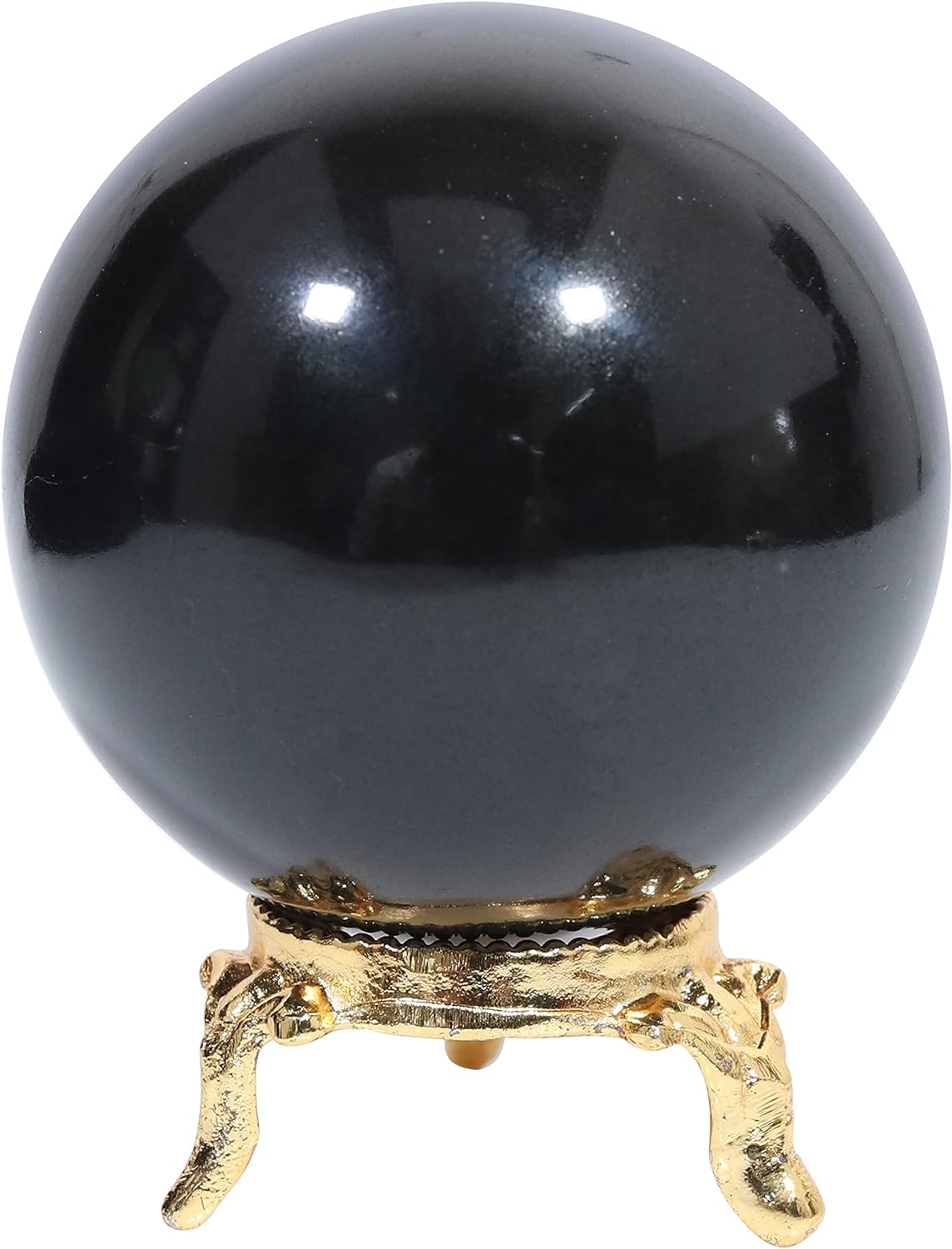 Black Obsidian Crystal Sphere Ball - Psychic Protection - TheIndianHand