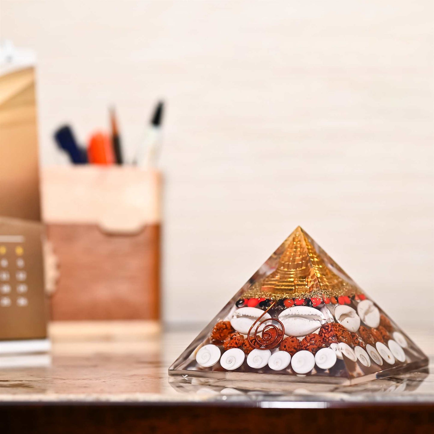 Shree Yantra Pyramid (90mm) โ Original Gomti Chakra Vastu Item