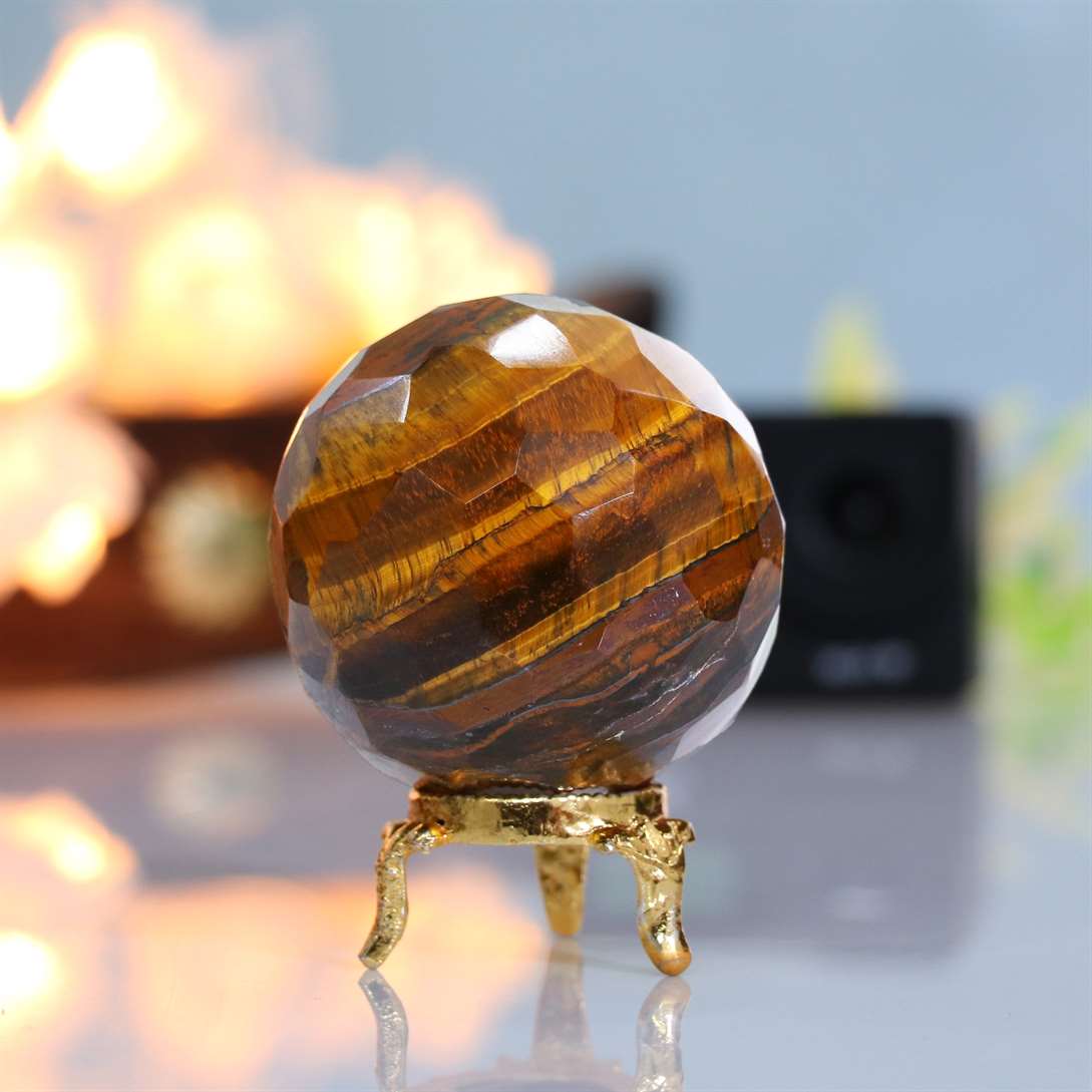 Tiger Eye Crystal Sphere Ball - Courage and Protection - TheIndianHand