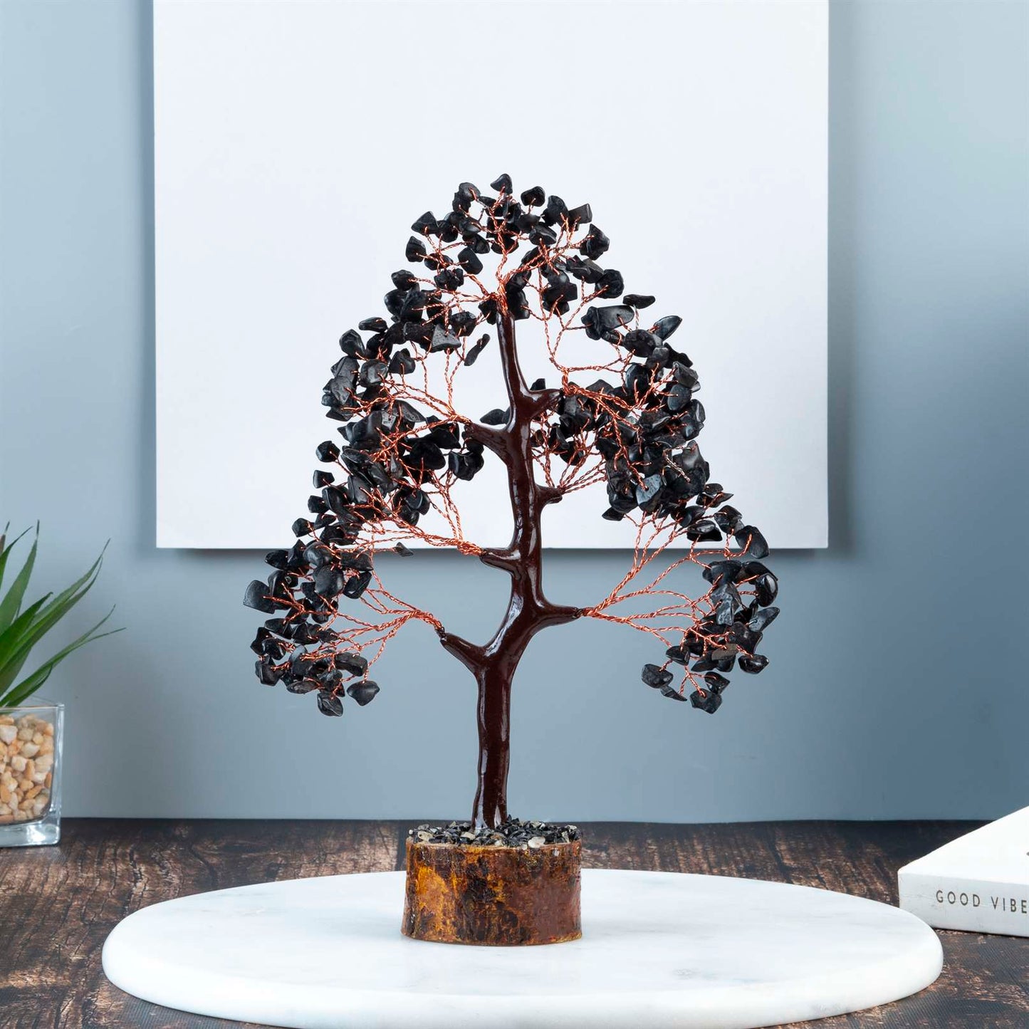 Black Tourmaline Crystal Tree - TheIndianHand