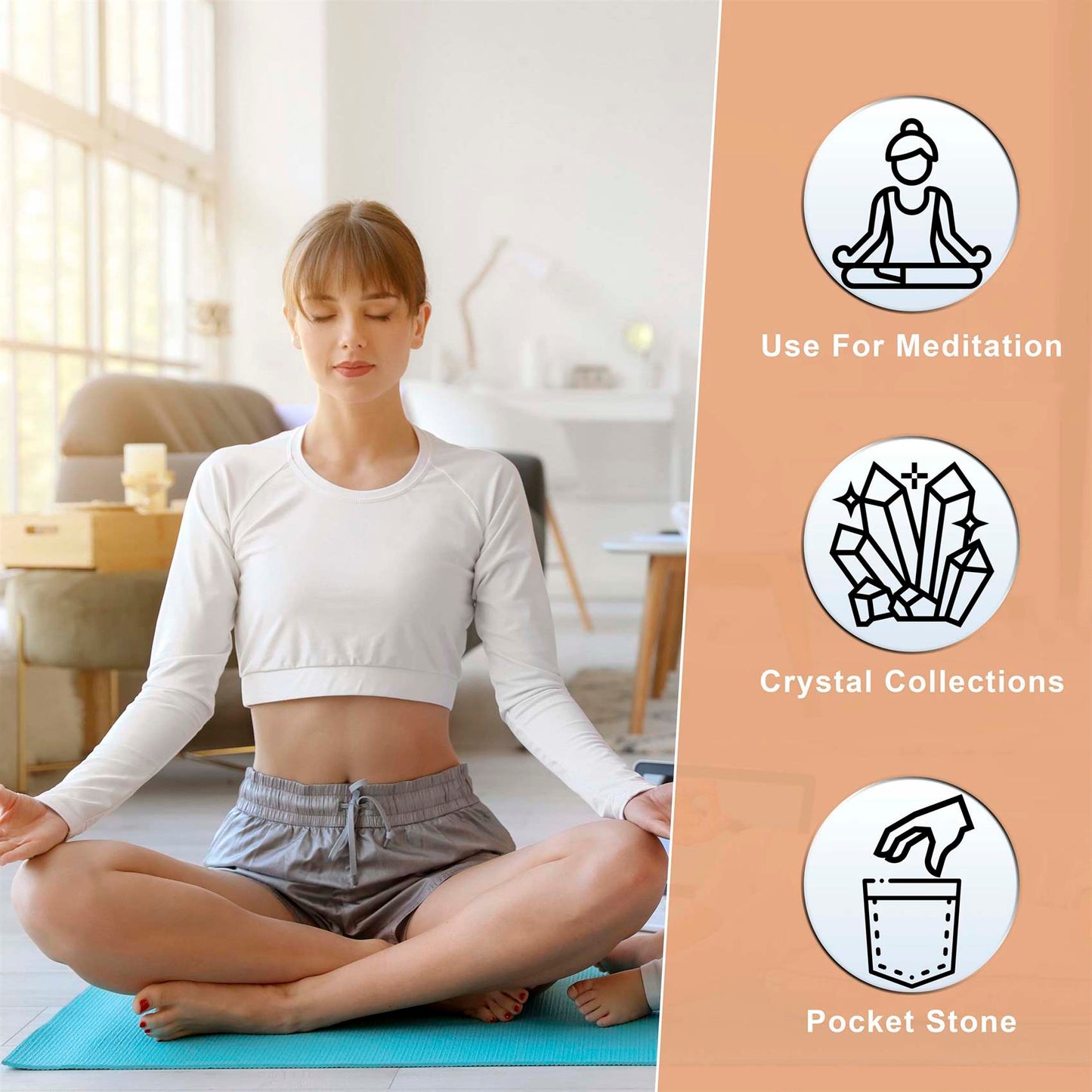 Peach Moonstone Crystal Heart Shape Stone - Emotional Healing and Love - TheIndianHand