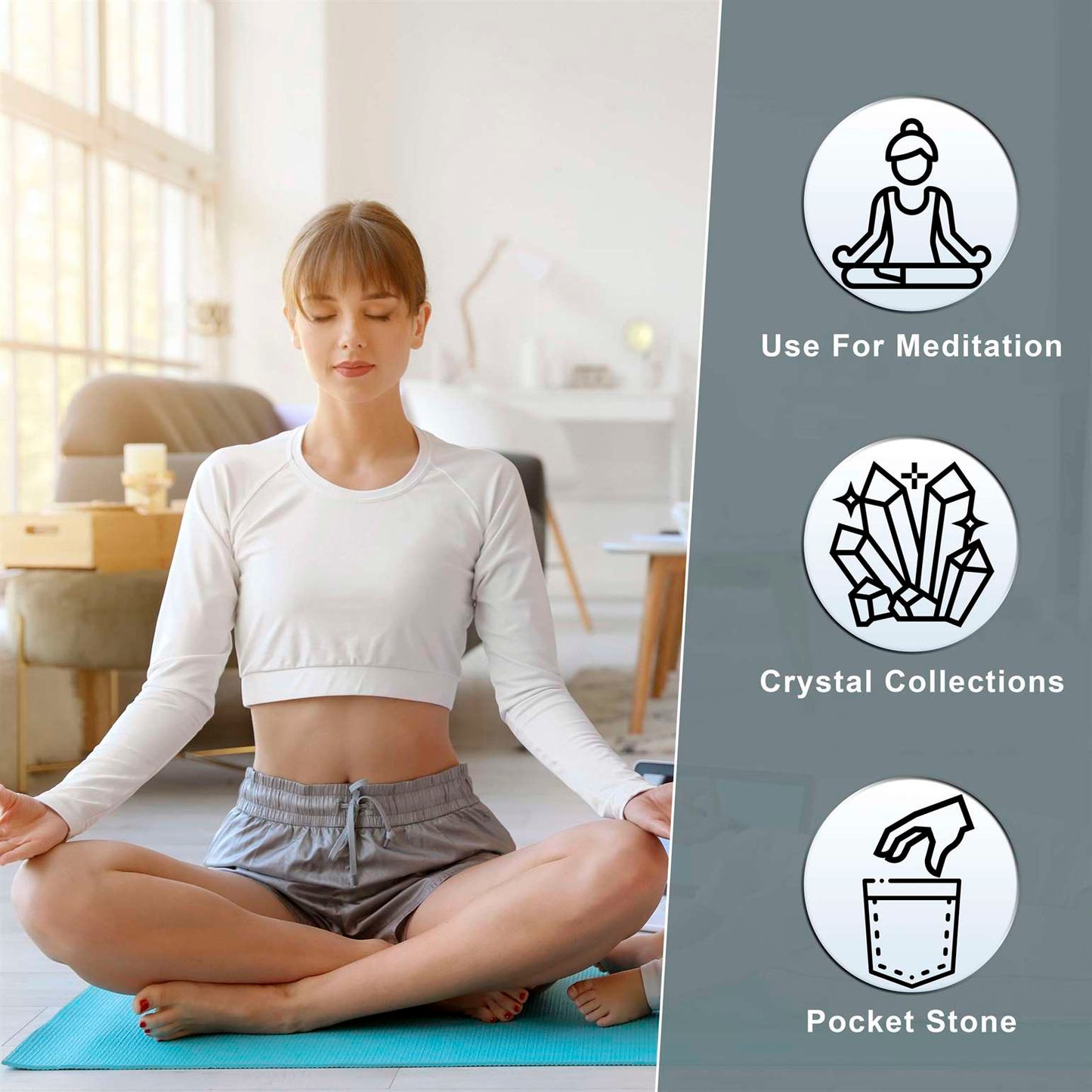 Purple Labradorite Crystal Palmstone (Transformation, Boost Psychic Abilities) - TheIndianHand