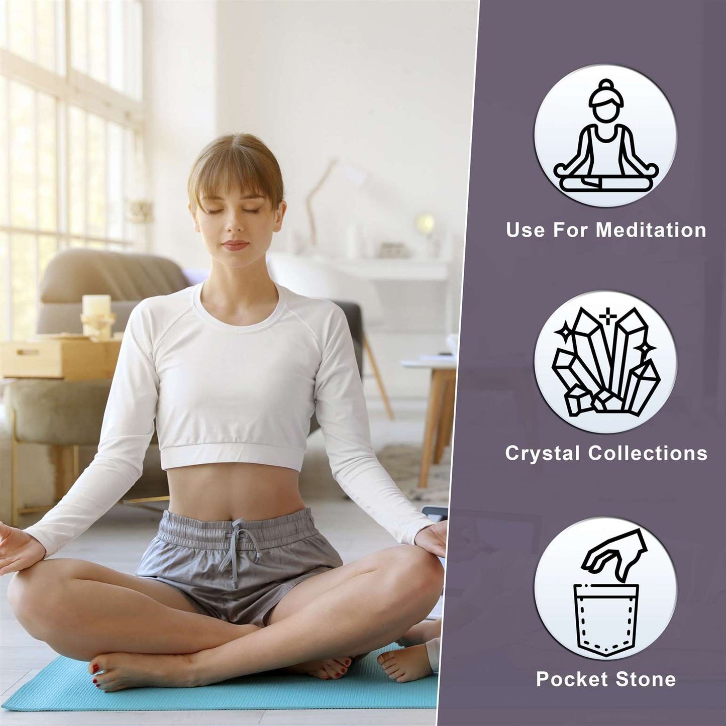 Indigo Gabbro Crystal Palmstone (Inner Harmony, Increase Insight) - TheIndianHand