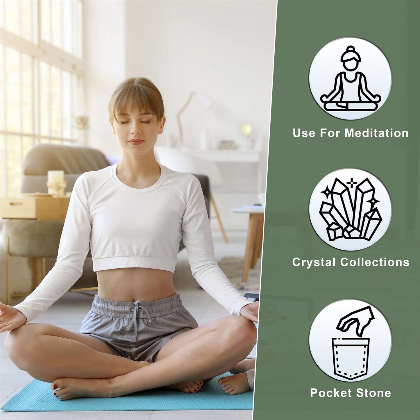 Swiss Opal Crystal Palmstone (Calming, Encourage Serenity) - TheIndianHand