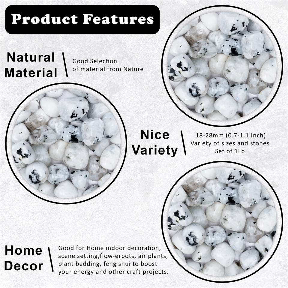 Rainbow moonstone tumbled stones - TheIndianHand