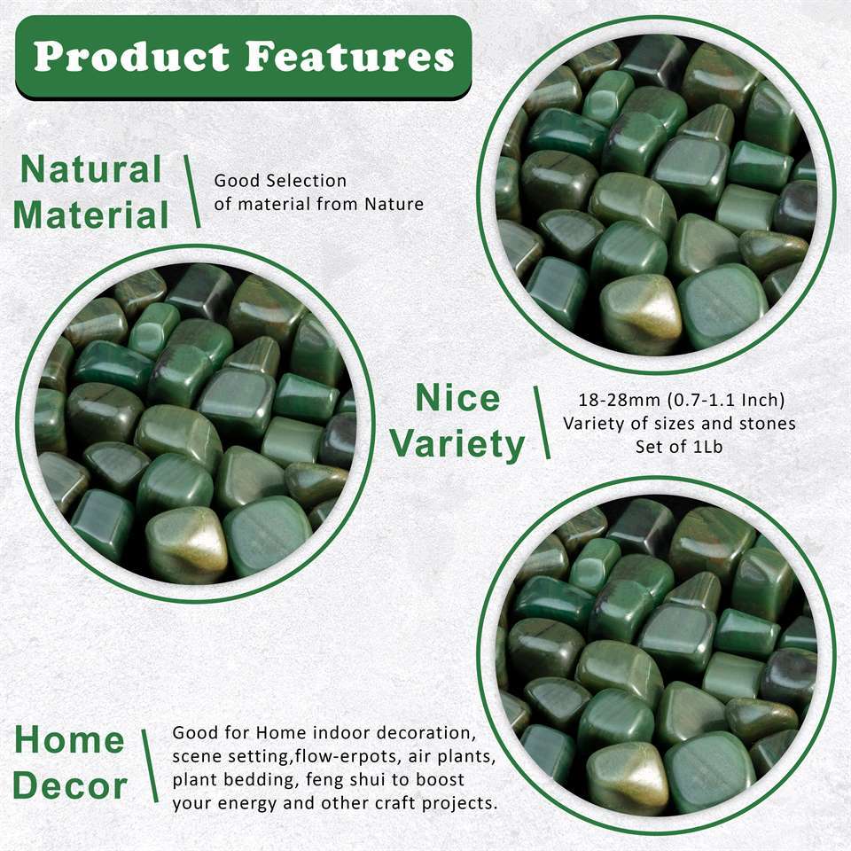 Green Aventurine Tumbled Stones - TheIndianHand