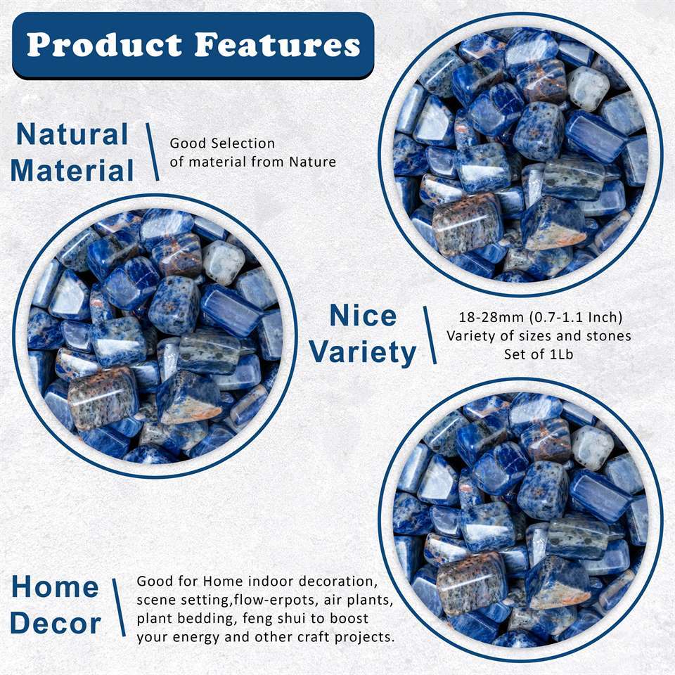 Sodalite Tumbled Stones - TheIndianHand