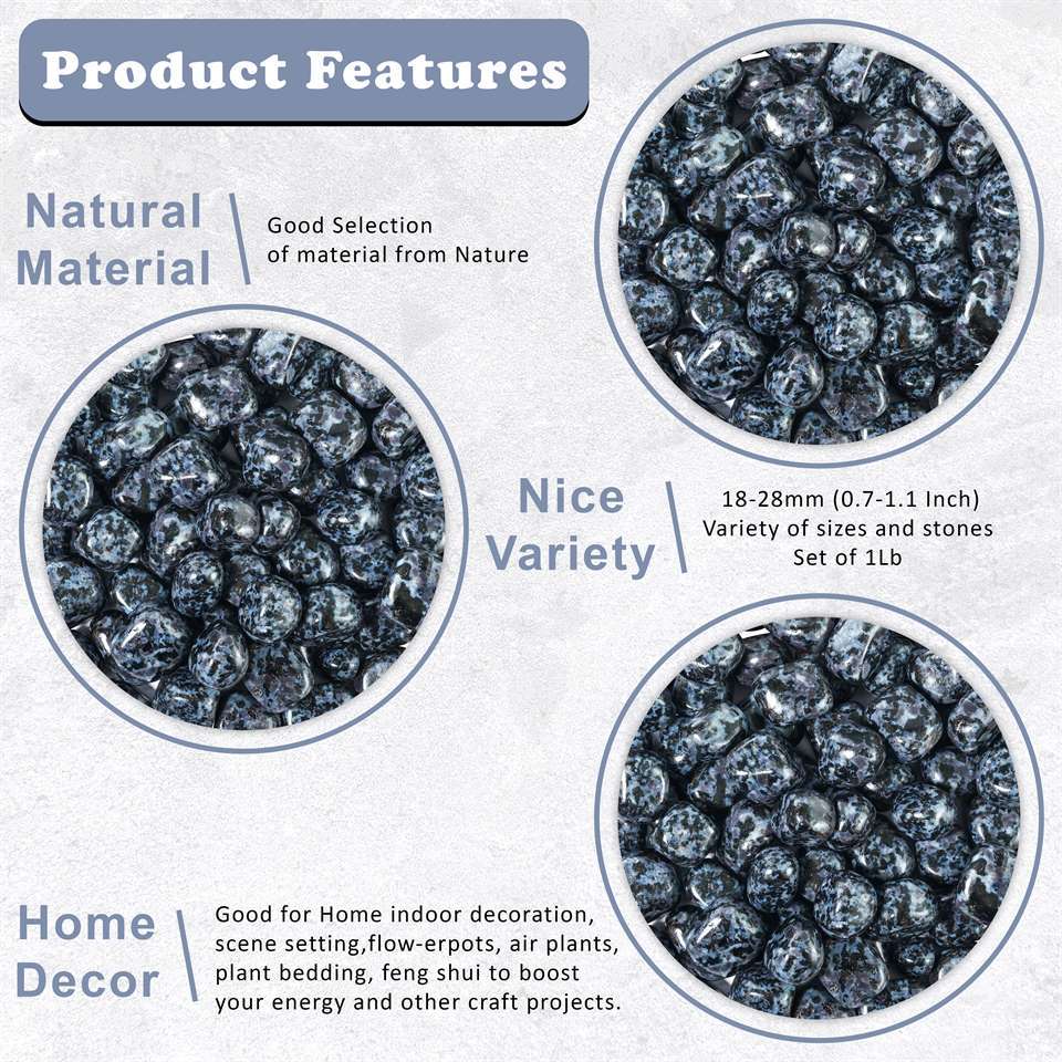 Indigo Gabbro Tumbled Stones - TheIndianHand