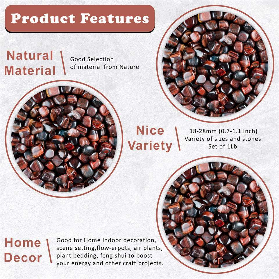 Red Tiger Eye Tumble Stones - TheIndianHand