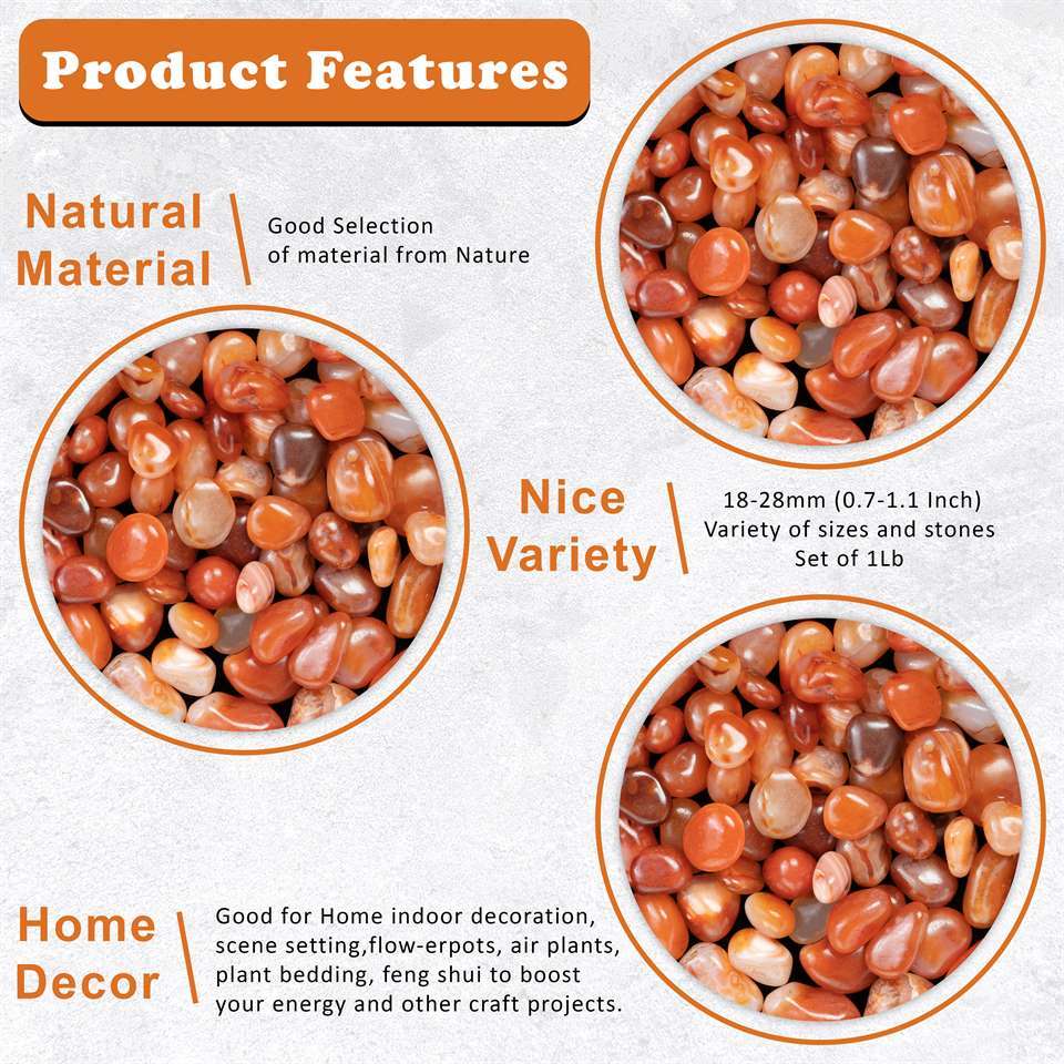 Carnelian tumbled stones - TheIndianHand