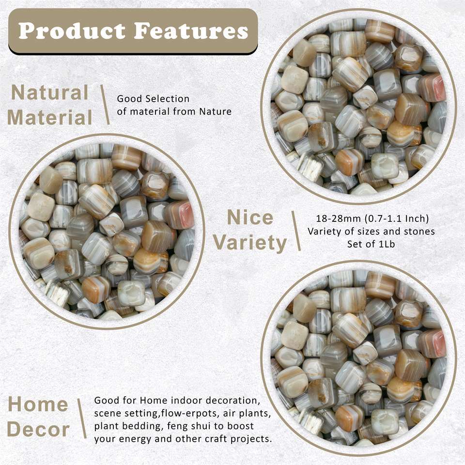 Botswana agate Tumbled Stones - TheIndianHand