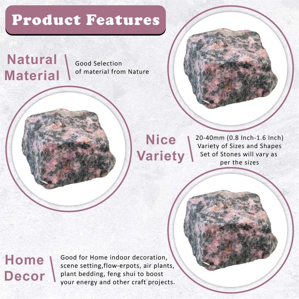 Rhodonite Rough/Raw Crystal for Tumbling Chakra Balancing - TheIndianHand