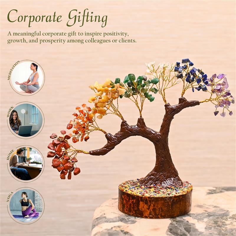 7 Chakra Bonsai Tree – for Spiritual Energy, Home Decor Showpiece