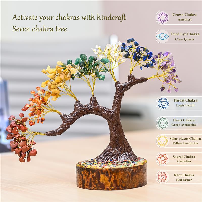 7 Chakra Bonsai Tree – for Spiritual Energy, Home Decor Showpiece