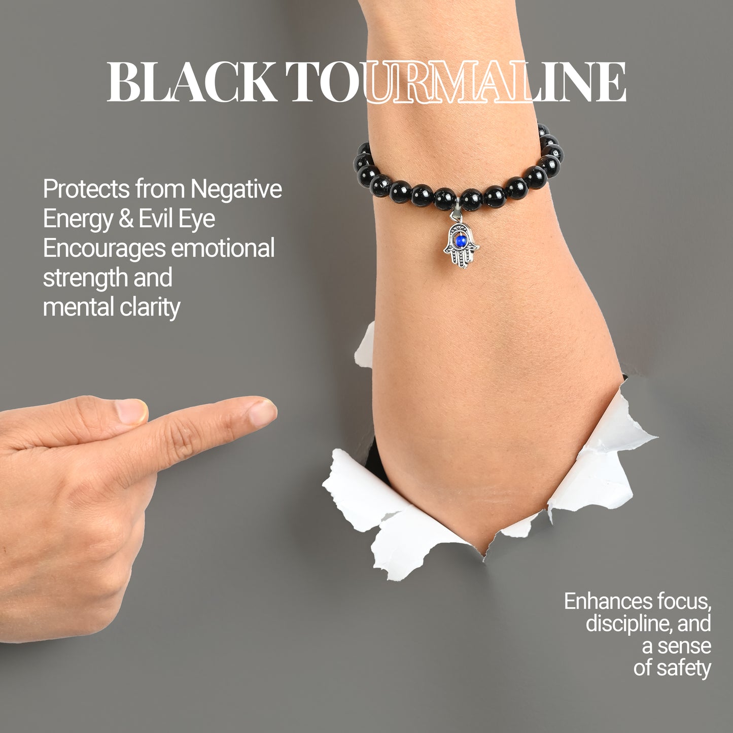 Black Obsidian Crystal Bracelet โ For Protection, Strength & Energy Cleansing