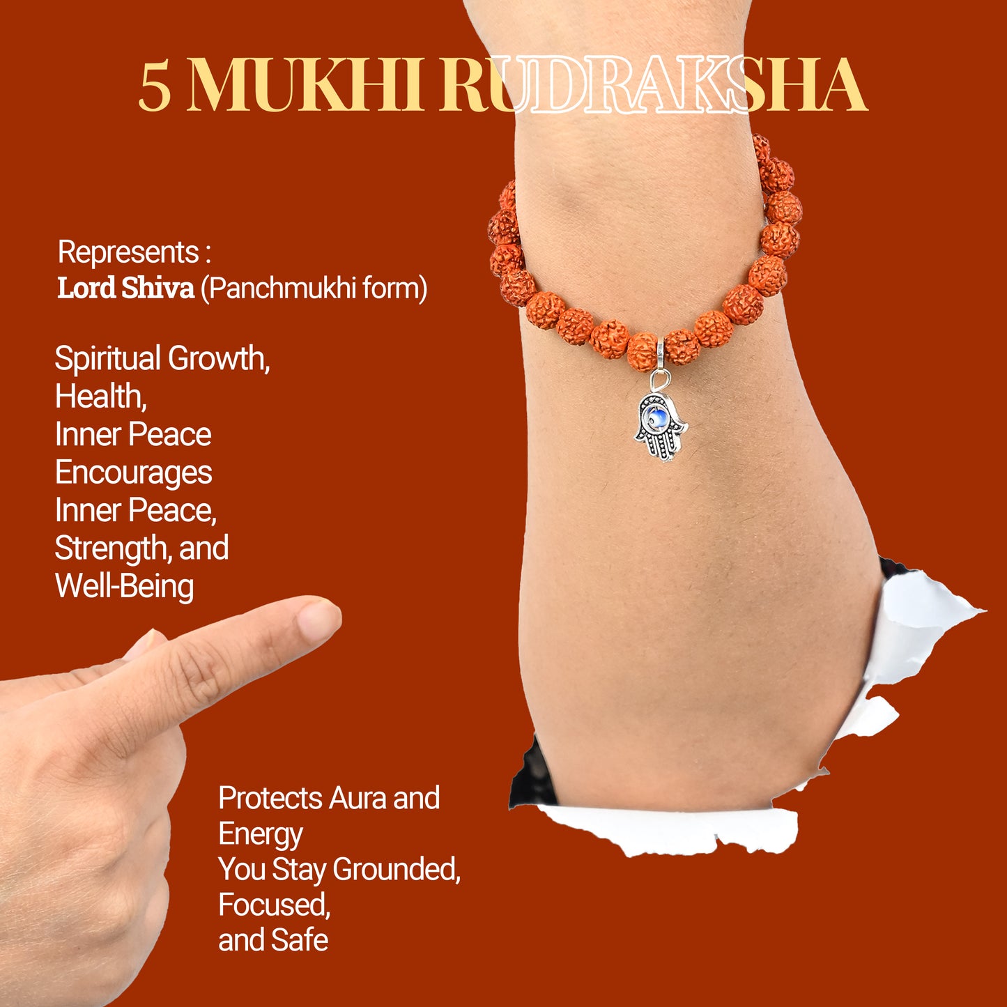 Rudraksha Crystal Bracelet – Attract Calmness, Strength & Good Luck