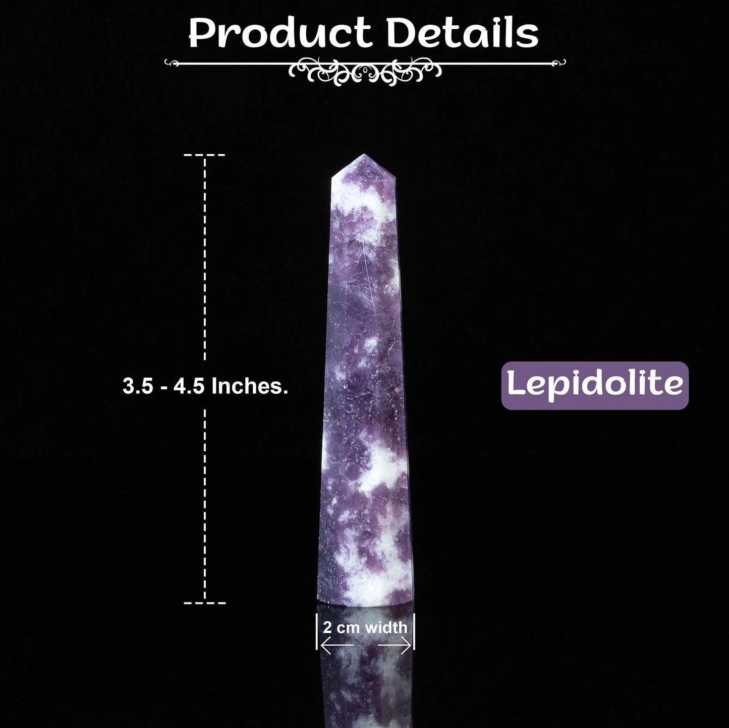 Lepidolite Healing Crystal Wand - For Manifestation, Massage, and Energy Work - TheIndianHand