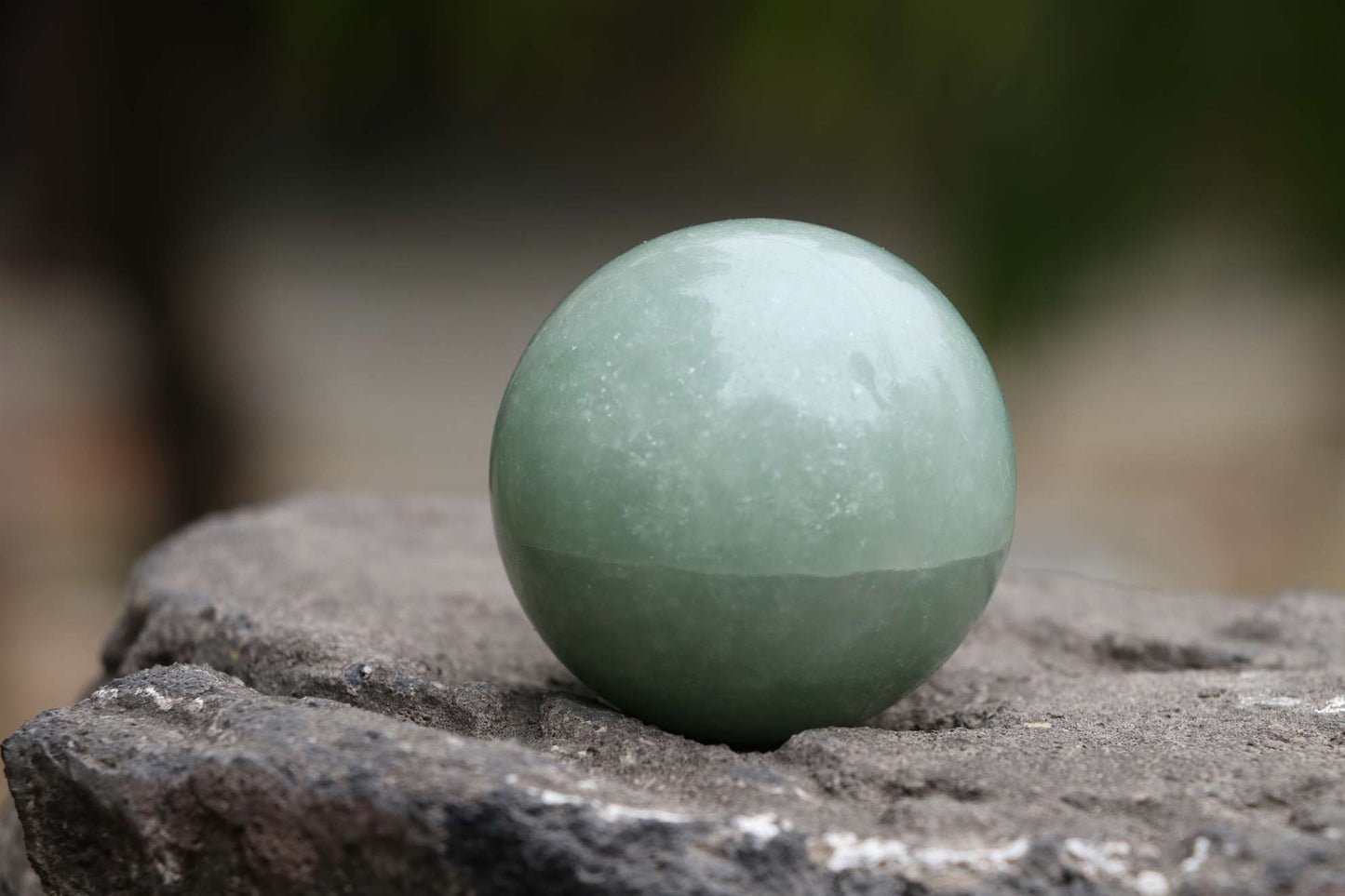 Green Jade Crystal Sphere Ball - Harmony and Prosperity - TheIndianHand