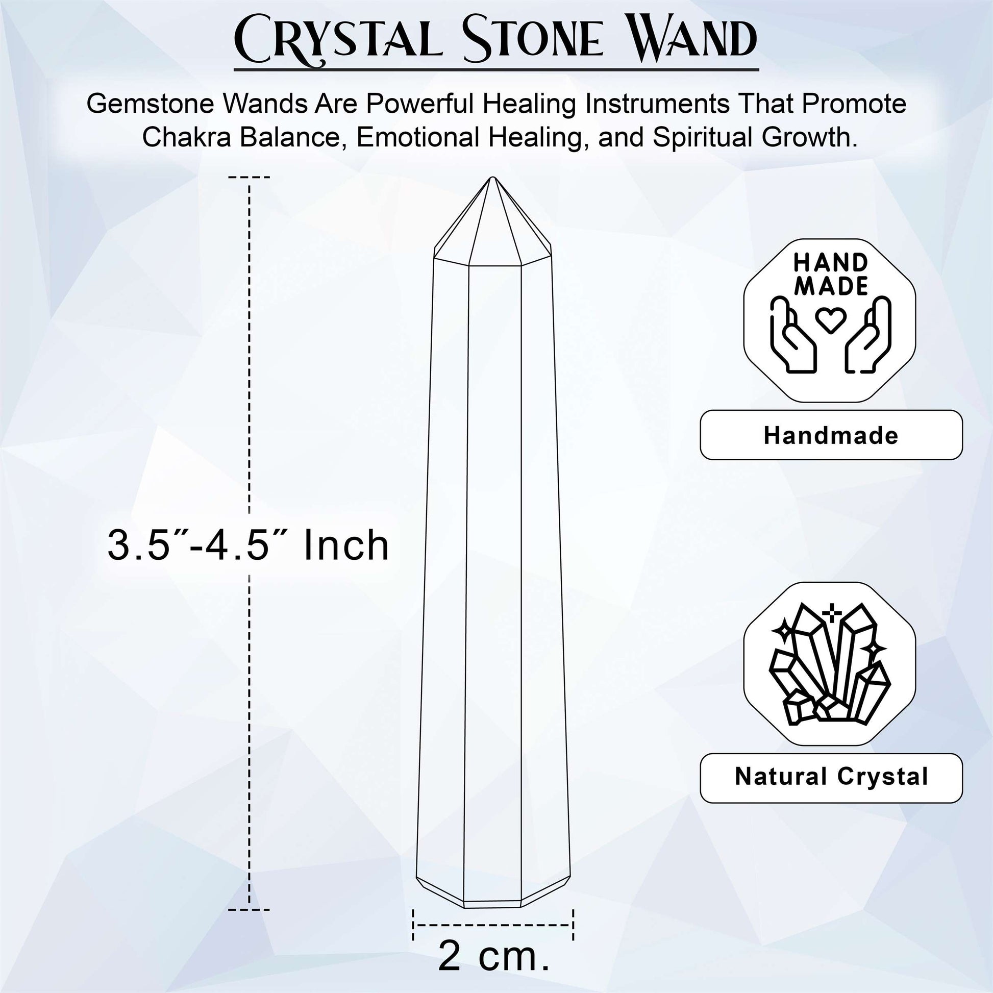 Black Tourmaline Healing Crystal Wand - For Manifestation, Massage, and Protection - TheIndianHand