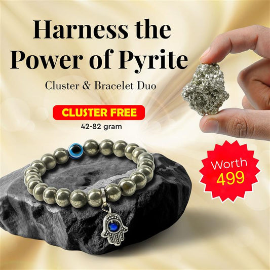 Pyrite Money Magnet Bracelet Combo – Free Pyrite Cluster Worth ₹499