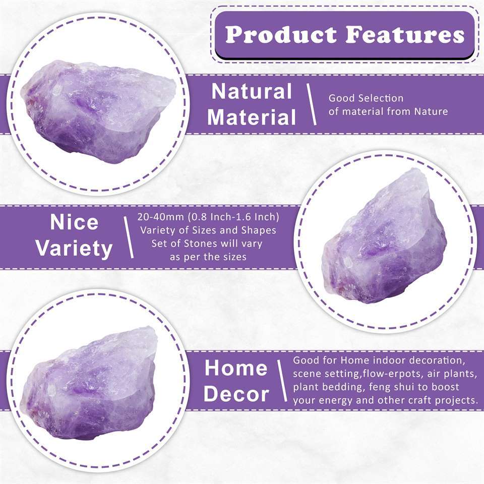 Amethyst Rough/Raw Natural Crystal for Tumbling Chakra Balancing - TheIndianHand