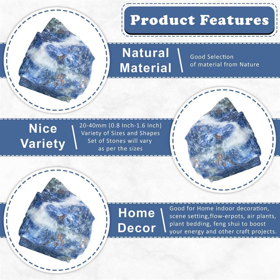 Sodalite Rough/Raw Natural Crystal for Tumbling Chakra Balancing - TheIndianHand