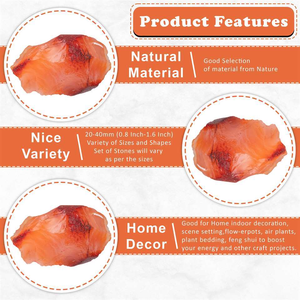 Carnelian Rough/Raw Natural Crystal for Tumbling Chakra Balancing - TheIndianHand