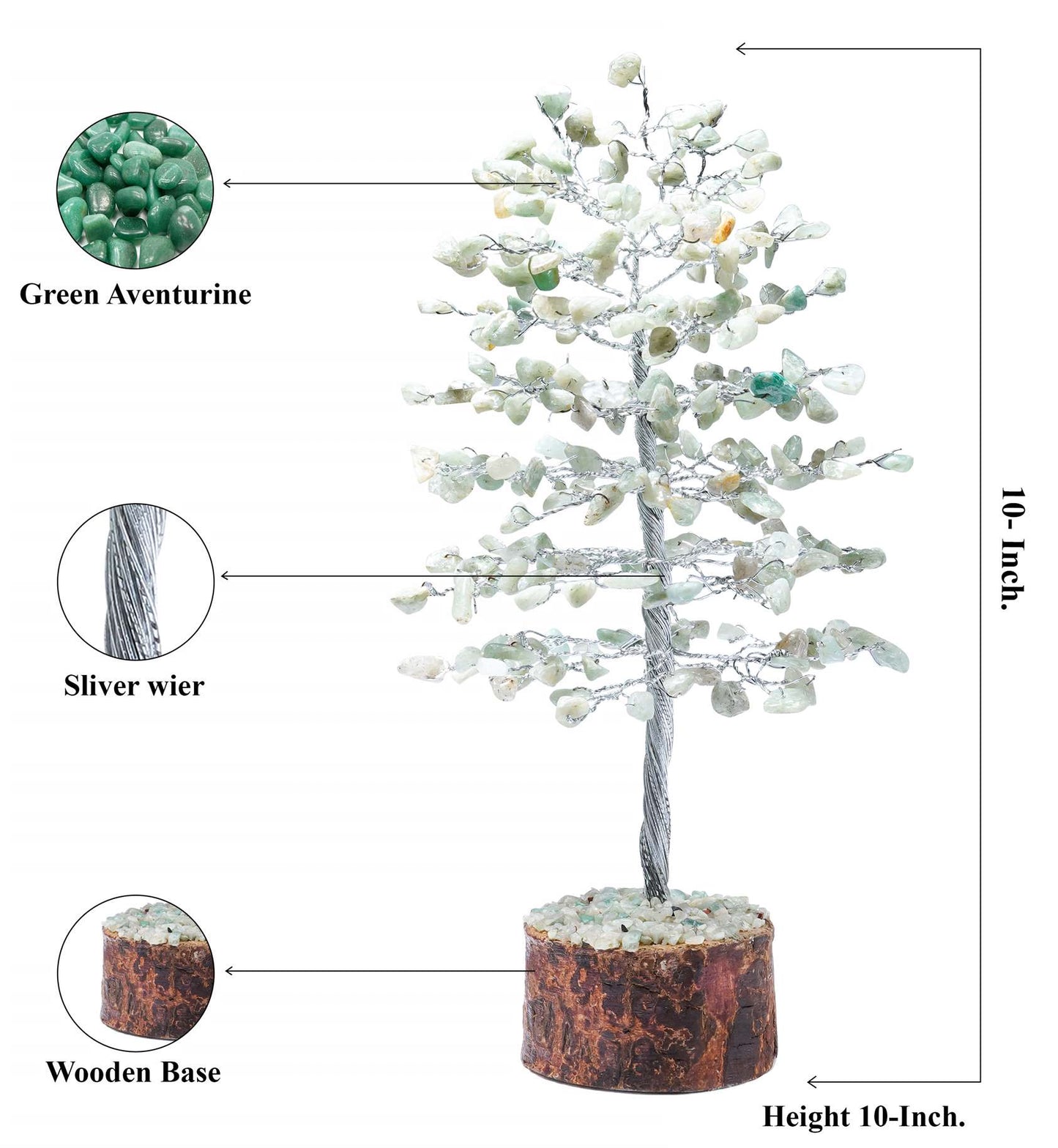 Green Jade Crystal Tree of Life - TheIndianHand