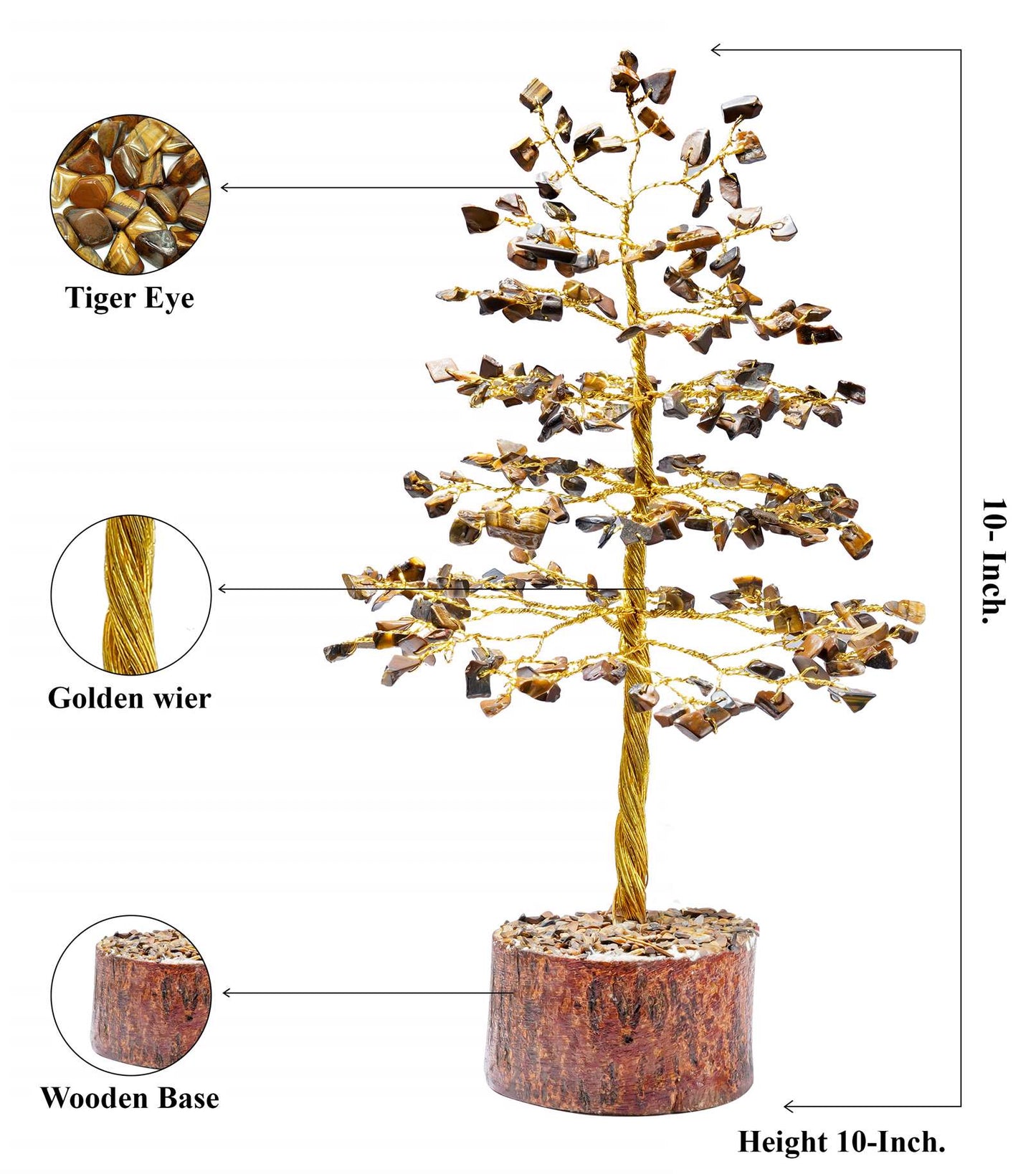 Tiger Eye Crystal Tree of Life - TheIndianHand